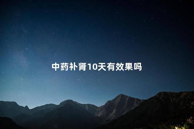 中药补肾10天有效果吗